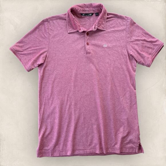 Travis Mathew The Zinna Pink Polo Shirt Men's Medium Golf Short Sleeve Pima - Picture 2 of 6